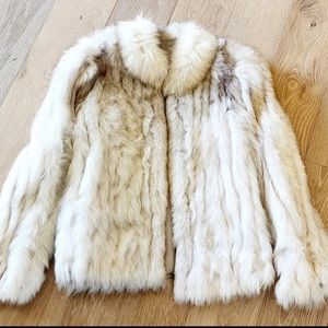 Saga Fox Fur and Leather Panel Coat Small